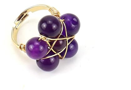 Namzi lila guld sår pärlring, 1 del, guldsår, pärlringar, elegant design för dagliga användningar