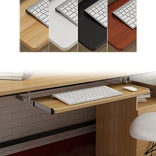 Justerbar tangentbords- och muslåda under skrivbord 54/60/70 cm utdragbar träbricka enkel installation ergonomisk design för höjdjusterbara skrivbord