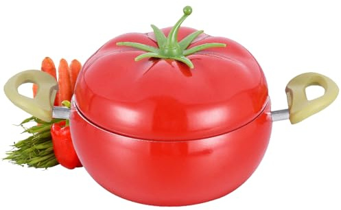 Olla de cocción a fuego lento para verduras y frutas – de cocción lenta con tapa – para placas de inducción eléctricas, cocina freír, cocina y leche sopa a fuego lento