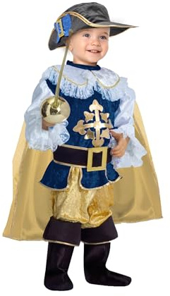 Ciao - Liten musketördräkt baby (storlek 2-3 år), blå/guld, 2-3 år, 14535.2-3