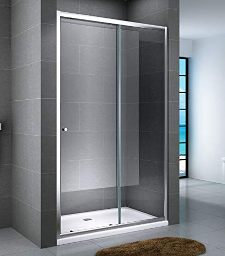 Yellowshop - Box Doccia Porta Nicchia Bagno Cm 100, 110, 120, 130, 140, 150, 160, 170 Anta Scorrevole - Alluminio, Cristallo Trasparente E Opaco 6mm, H Cm 190 Smart (Cm 110, Cristallo 6mm Trasparente)