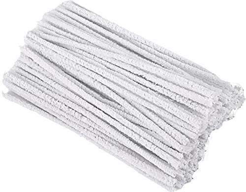 100 Pack White Pipe Cleaners Flexible Strong Suitable for Smoking Pipe, DIY Crafts, Long Pipe Cleaners