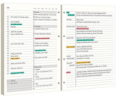 EMSHOI Undated Hourly Daily Planner Refills, 160 Pages, A4 (8.5 x 11.5)