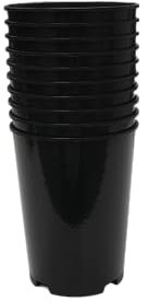 Kingston Tools 10x Extra Tall & Deep Premium 3L Black Plant Pots Recycled Plastics Made in the UK