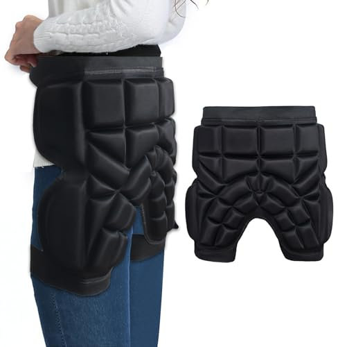 Hüfte Schutzpad gepolsterte Shorts für Kinder Atmungsaktiv Stoßfest Protektorenhose Hüftprotektoren Shorts für Ski Schutzhose Gepolstert Protektorhose Hüfte Protektor für Snowboard Radfahren (L)