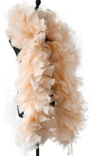 OWNPET 2 Meter braune Türkei-Federboa, großer Flauschiger Marabu-Federn-Schal für Cosplay, 200 g, Kleidungsdekoration, Pflaumenboas