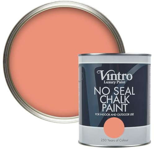 Vintro Paint | No Seal Chalk Paint | Interior & Exterior Use | Furniture & Walls | Wood & Metal | 1 Litre (Porto Terracotta)