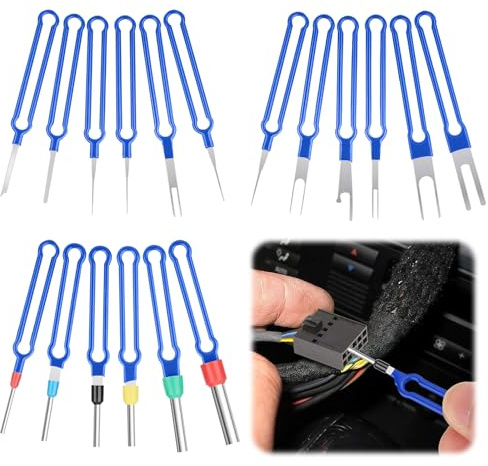 Yuyueda 18 piezas herramienta de extracción de terminales y pines, juego de herramientas de extracción automotriz, herramienta de desbloqueo para cables y conectores de automóvil, juego de