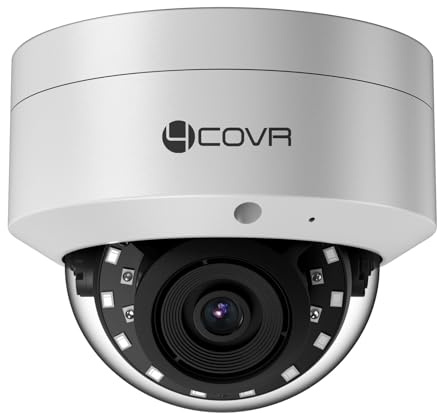 4COVR 4K PoE CCTV Camera Outdoor, 8MP UHD Wired Surveillance Dome Security IP Camera with Mic, IK10 Vandal-Proof IP67, AI Human/Vehicle Detection, 100ft Night Vision, 2.8mm Lens, ELY54AX8MA(NOT PTZ)