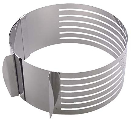 Fyearfly Anillo ajustable de acero inoxidable para tartas, molde de mousse de 16 a 20 cm, herramienta para cortar tú mismo