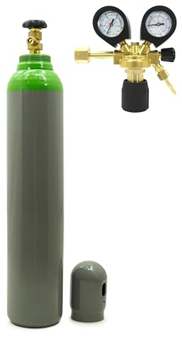 Schweißgasflasche Argon/CO2 Mix 8L 150 bar mit Druckminderer 6.3mm Bestschweissen.de - Hochwertiges Schutzgas für Sichere, Präzise und Effiziente MIG/MAG Schweißarbeiten, Langlebige Konstruktion