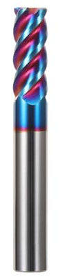 Hilpaty Fresa de Carburo de Tungsteno 10.0 * 75mm, HRC65, Recubierta de NACO4, 4 Flautas, Fresas CNC de Alto Rendimiento para Metal, Acero al Carbono, Acero Inoxidable y Acero Aleado