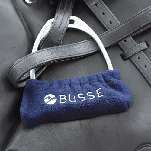 Equine Smile ES5015 stigbygsskydd stigbyglar av fleece sadelskydd för stigbyglar mjukt material mot repor och smuts par (marinblå, kort – fleece)