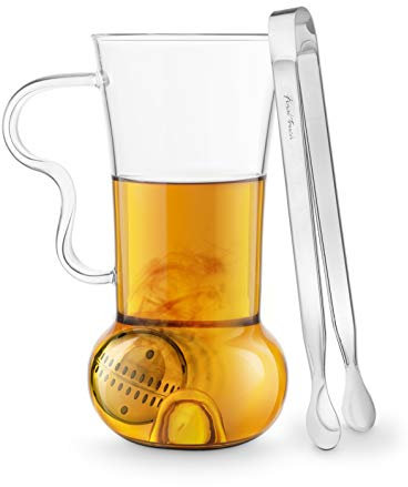 Final Touch Tea Infusion Roller | Tea Infuser Set Includes Mug 14oz 400ml, Tongs & Infusion Ball Filters LOOSE TEA INFUSER - GIFT SET