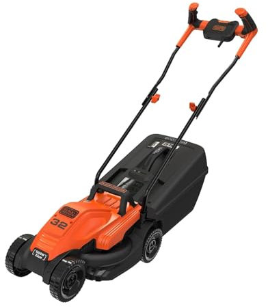 BLACK + DECKER BEMW451BH-GB Lawn Mower with Bike Handle, 1200 W, 240 V, Black, 32 cm