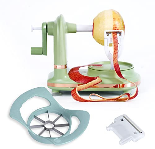 Soft Home Upgraded Plastic Apple Peeler, Pear Peeler and Apple Slicer Corer with Stainless Steel Blades(one backup blade included)