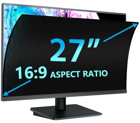 STARY Blickschutzfolie für 27 Zoll 16:9 Ultra-Slim Bezel Monitor Selbstklebend Abnehmbar ohne Rückstände Blickschutzfilter Blendfrei Blaulichtfilter Bildschirm Schutzfolie