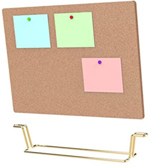 STOBOK Korktafel Terminplaner Memoboard Aus Holz Goldene Basis Pinnwand für Das Home-office