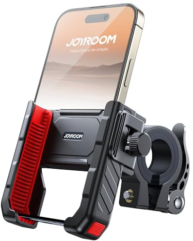JOYROOM Motorcycle Bike Phone Mount Holder - Bicycle Handlebar Cell Phone Holder - Stroller Scooter Phone Clip for iPhone Samsung Galaxy 4.7''-7'' Smartphones