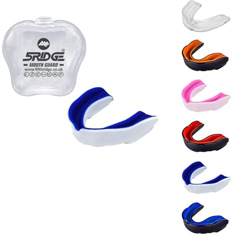 Mundschutz Erwachsene Jugend & Junior für alle Kontaktsportarten Mundschutz Boxen, MMA, Gum Shield Rugby, Fußball, Lacrosse, Hockey (Blau/Weiss, Junioren unter 11 Jahren)