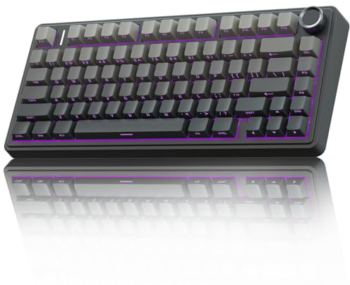 AULA F75 Pro Wireless Mechanical Keyboard,75% Hot Swappable Custom Keyboard with Knob,RGB Backlit,Pre-lubed Reaper Switches,Side Printed PBT Keycaps,2.4GHz/USB-C/BT5.0 Mechanical Gaming Keyboards