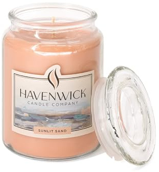 Havenwick Sunlit Sand Soy Candle Long-Lasting, 22 oz Jar
