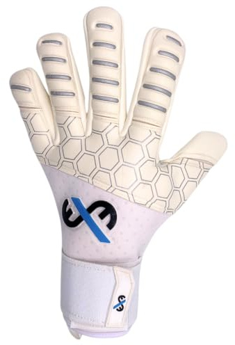 Goalkeeper Gloves for Adults Youths Boys and Girls| Latex with Grip| Professional Premium Quality for games and training| Double wrist strap for support| Negative cut for comfort and feel (Academy, 8)