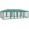 vidaXL Partyzelt, Pavillon mit 12 Mesh-Seitenteilen, Gartenpavillon für Party Hochzeit, Festzelt Gartenzelt Eisengestell Wasserfest UV-beständig, Grün 8x4m HDPE