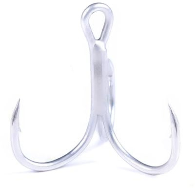 FOLANDO 20 PCS Triple Fishing Hooks, Strong Large Format Fishing Hooks Sea Fishing Saltwater Treble Hooks for sea fish 4#