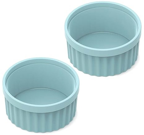 Pirottini in silicone resistenti al forno, set da 2 pezzi, 10 cm, per friggitrice ad aria, piccoli pirottini in silicone per soufflé, flan, uova arricciate