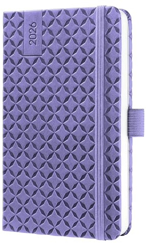 SIGEL J6124 Agenda settimanale Jolie 2026-1 anno - circa A6 - dark purple - 2 pagine = 1 settimana - copertina rigida - 80 g/m² - viola - 174 p. - certificazione FSC