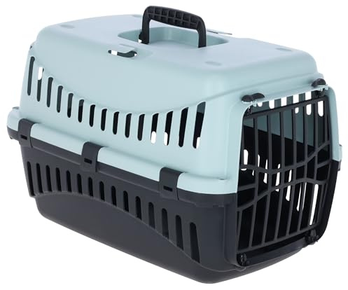 Kerbl Pet Scatola di Trasporto Expedion, Blu/Nero, 45x30x30 cm, trasportino per Cani, trasportino per Gatti, Trasporto Cani, plastica, Cani di Piccola Taglia, Gatti
