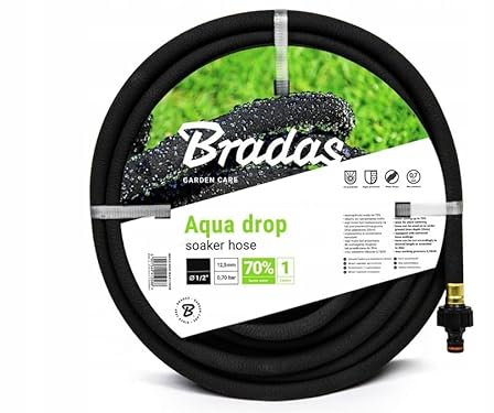 Bradas GARDEN CARE – Bewässerungsschlauch AQUA DROP 1/2 Zoll 7,5 m - Perlschlauch - Tropfschlauch Bewässerung - Gartenschlauch Flexibel - Gartenbewaesserung Schlauch - Bewässerungssystem