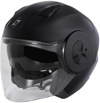 Casco Moto Jet Stormer Negro Mate Talla S