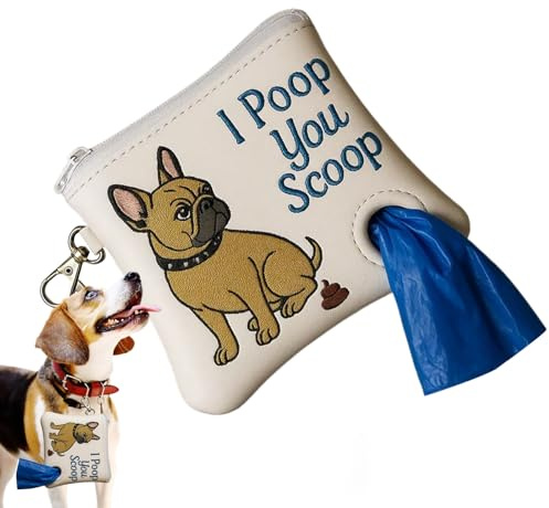 Tewzafiya Porta bolsas para heces de perro, dispensador accesorio para bolsas higiénicas, accesorio elegante y práctico para paseos con cachorros y adultos al aire libre