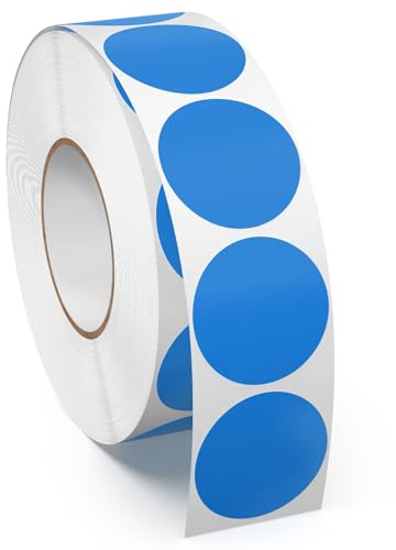 Meitaat 1000 Pezzi Bollini Adesivi Rotondi Blu Colorati 25 mm Autoadesivi Etichette Circolari in Vinile e Impermeabili per Uffici e Magazzini
