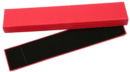 Hopzab Jewellery Gift Box Long Chain Pendant Display Case Rectangle Bracelet Storage Organiser with Lid for Long Necklace Watch Pen,Wedding Valentine's Day Mother’s Day Birthday Gifts(Red)