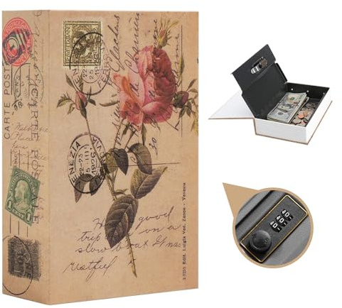 Coffre-fort en forme de livre avec serrure à combinaison pour la maison, pour clés, argent, documents, argent, bijoux pour bureau et maison