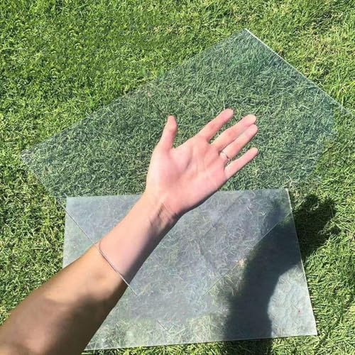 Klart akrylark för skjulfönster – UV-beständigt perspex/polykarbonatpanel för gör-det-själv-hantverk, glasersättning, skyddande film (3 mm, 40 x 100 cm/15,7 x 39,4 tum)
