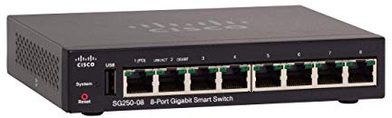 Cisco SG250-08 Smart Switch mit 8 Gigabit-Ethernet-Ports (GbE) mit 8 Gigabit-Ethernet-RJ45-Ports, eingeschränkter lebenslanger Schutz (SG250-08-K9-EU)