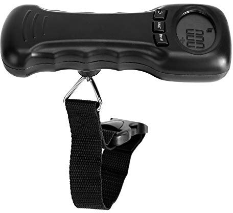 Digitale Gepäckwaage, tragbare Gepäckwaage 44 kg/97 lb mit digitaler Anzeige mit Flüssigkristallanzeige, Waage für Reisekoffer, mit Haken