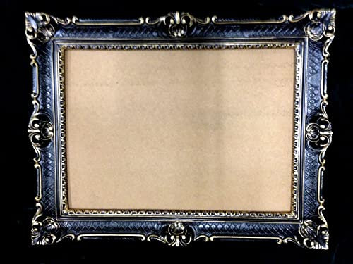 Cornice portafoto in stile barocco, 50 x 70 cm, antica, 70 x 90 cm, colore nero