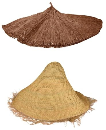 Jardin202 - Manto de Sombrilla de Brezo y Esparto para Exteriores – Manto redondo para Sombrilla de Playa. Jardín y Piscina | Diámetro: 2 metros (Esparto)