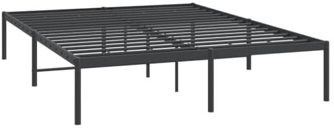 vidaXL - Classic Black Metal Double Bed Frame | Robust Powder-Coated Steel Construction | Easy Assembly Bed Frame | Extra Under-Bed Storage Space Embed Product Subtitle 50: CLASSIC DESIGN EAS...