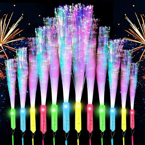 12 Stück LED Leuchtstäbe Knicklichter , Knicklichter Party Set, Blinkende Buntleuchten für Party Deko Hochzeiten Silvester Feuerwerk Party