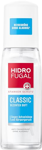 Hidrofugal CLASSIC Zerstäuber, starker Antitranspirant Schutz mit Mineralien und dezentem Duft, Deo ohne Ethylalkohol für zuverlässigen Schutz (75 ml)