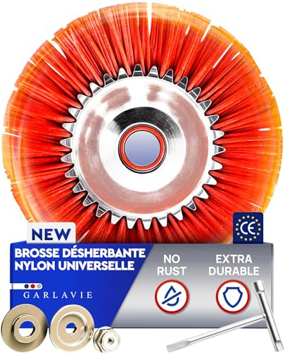 GARLAVIE Spazzola per erbacce in nylon per decespugliatore – Spazzola delicato per rimozione di muschio e erbacce su superfici delicate