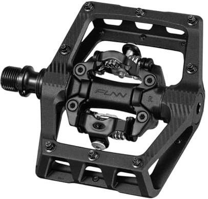 Funn Ripper2 Pedales Automáticos para Bicicleta de Montaña, Plataforma Compacta con Clip en Ambos Lados, Compatibles con Calas SPD, Eje de CrMo de 9/16 (Negro)
