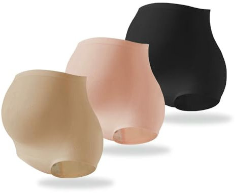 GLDFW 3-pack set Gravidunderkläder med hög midja Andas mage Bekväma bomullstrosor för kvinnor för gravida