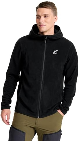 RevolutionRace Hiker Fleece Hoodie für Herren, Leichter und elastischer Fleece-Hoodie, Black, S